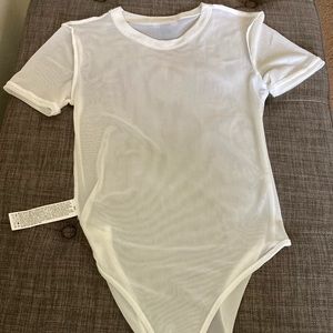 Short Sleeve Mesh Bodysuit